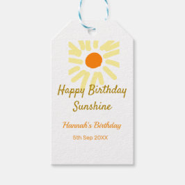 Happy birthday sunshine yellow orange birthday boh geschenkanhänger