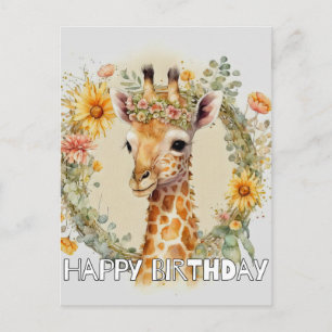 Happy Birthday Super Niedlich Giraffe Feiertagspostkarte