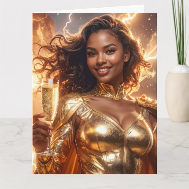 Happy Birthday Superhero Karte (Vorderseite)