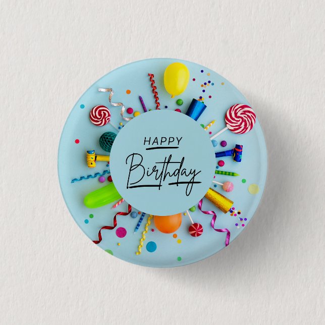 Happy Birthday Surprise Fun Button (Vorderseite)