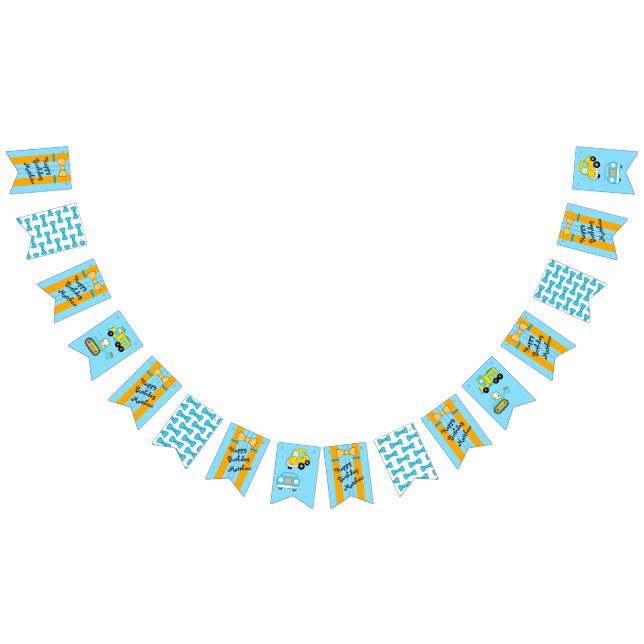 Happy Birthday Suspenders und Bow Krawatte Wimpelkette (Alle)