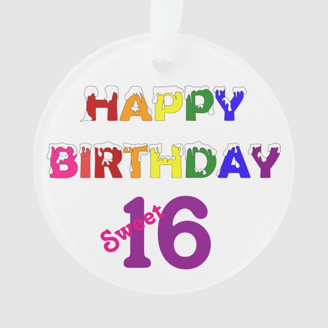 Happy Birthday Sweet 16 Ornament (Vorderseite)