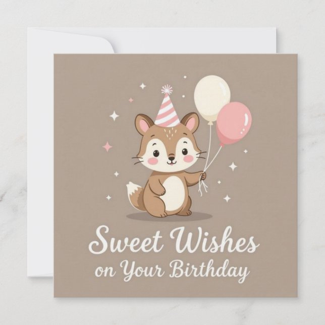 Happy birthday sweet wishes on your birthday  karte (Vorderseite)