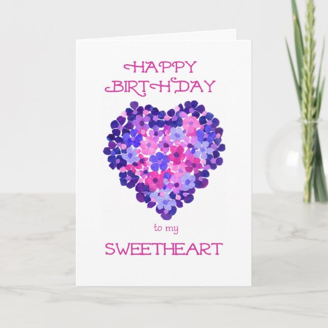 Happy Birthday, Sweetheart Card - Blume Power Karte (Vorderseite)