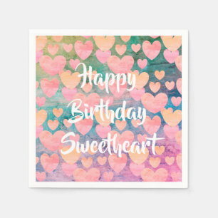 Happy Birthday Sweetheart Party napkins Serviette