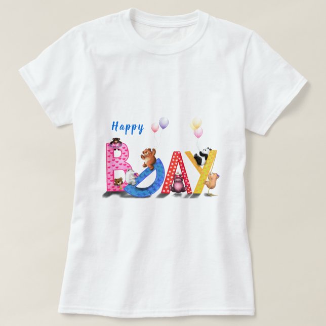 Happy Birthday T - Shirt Baby Bears Party Funny (Design vorne)