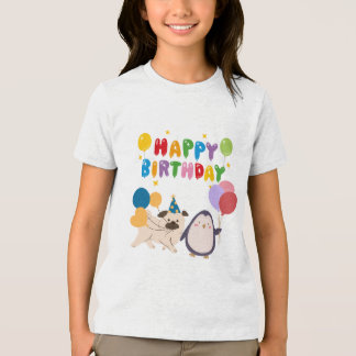 Happy Birthday T-shirt for kids - cute design of p Tri-Blend Shirt