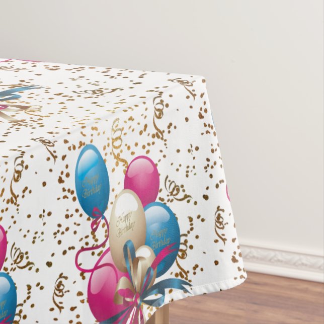 Happy Birthday Tablecloth Balloons Tischdecke (Beispiel)