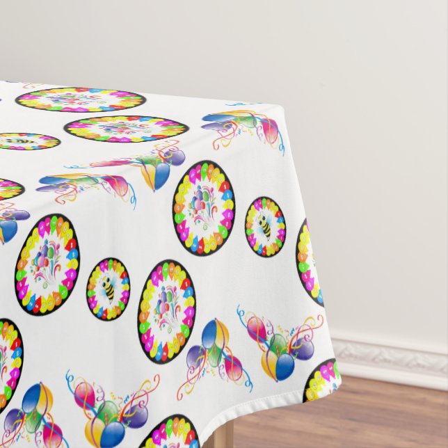 Happy Birthday Tablecloth Bumblebee Balloons Tischdecke (Beispiel)