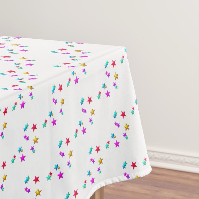 Happy Birthday Tablecloth Colorful Stars Tischdecke (Beispiel)