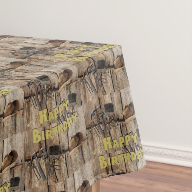 Happy Birthday Tablecloth Construction Tools Tischdecke (Beispiel)