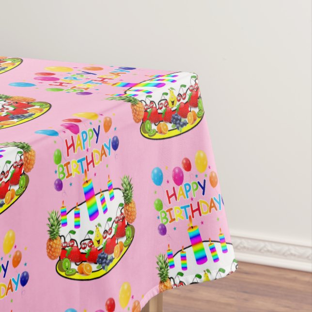 Happy Birthday Tablecloth Fruchtkuchen Tischdecke (Beispiel)