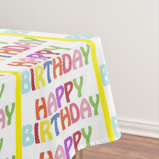 Happy Birthday Tablecloth Happy Colorful Tischdecke (Beispiel)