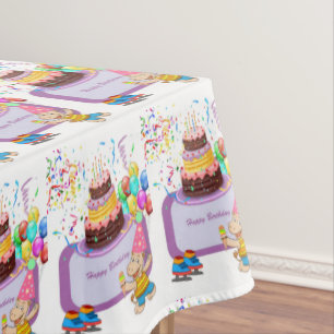 Happy Birthday Tablecloth Hippopotamus Tischdecke