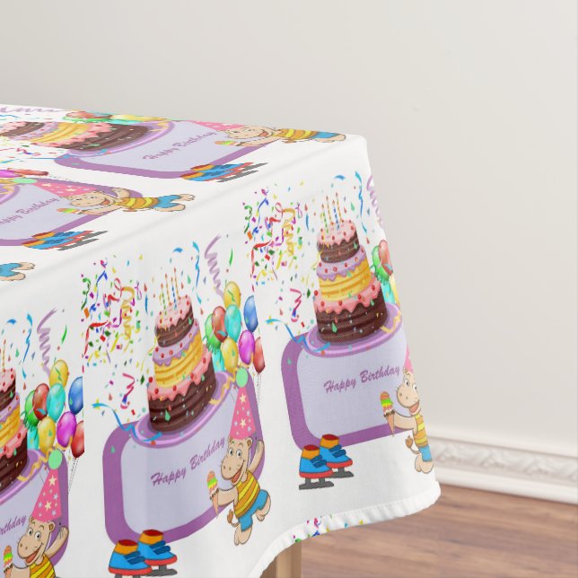 Happy Birthday Tablecloth Hippopotamus Tischdecke (Beispiel)