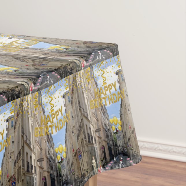 Happy Birthday Tablecloth Paris Frankreich Tischdecke (Beispiel)
