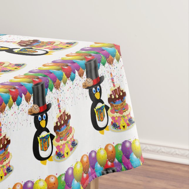 Happy Birthday Tablecloth Penguin Tischdecke (Beispiel)