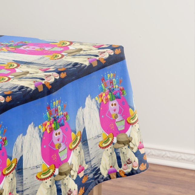 Happy Birthday Tablecloth Polar Bear Tischdecke (Beispiel)