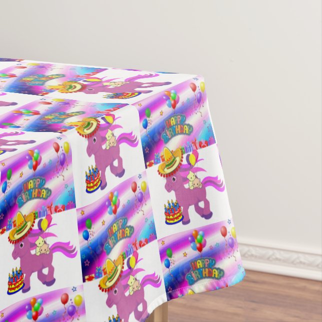 Happy Birthday Tablecloth Pony Tischdecke (Beispiel)