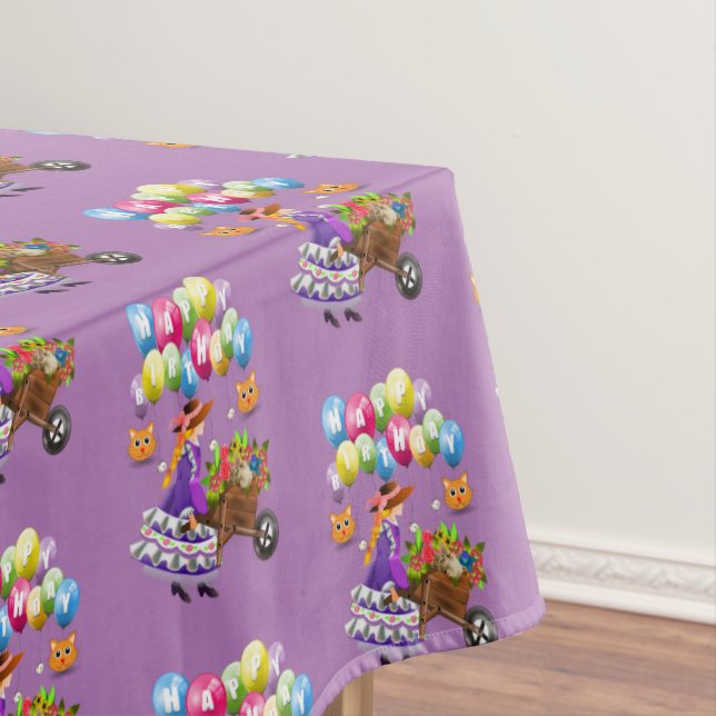 Happy Birthday Tablecloth Viktorianisch Tischdecke (Beispiel)