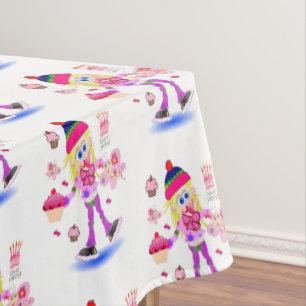 Happy Birthday Tablecloth Wacky Girl Tischdecke