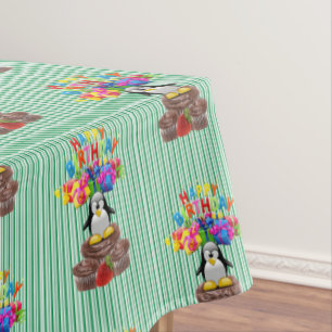 Happy Birthday Tabletts Penguin Tischdecke