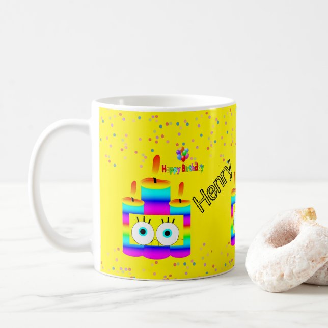 Happy Birthday Tasse Confetti (Mit Donut)