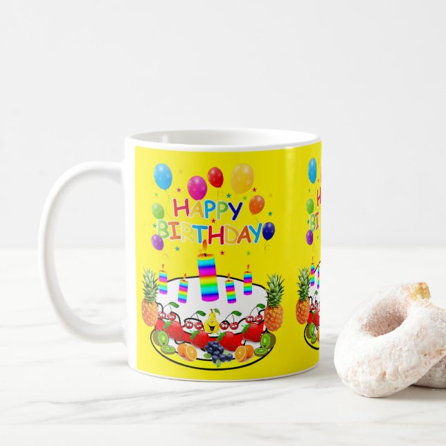 Happy Birthday Tasse Fruchtkuchen (Mit Donut)