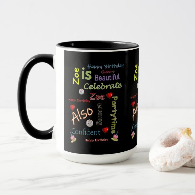 Happy Birthday Tasse Zoe (Mit Donut)