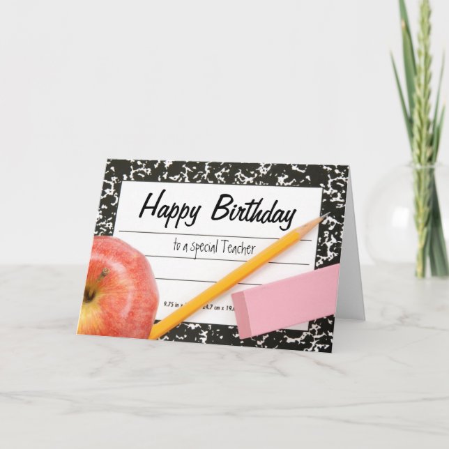 Happy Birthday Teacher Card Karte (Vorderseite)