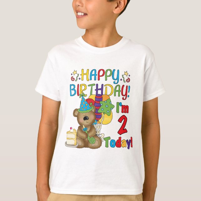 Happy Birthday Teddy Bär 2. Tshirts und Geschenke (Vorderseite)