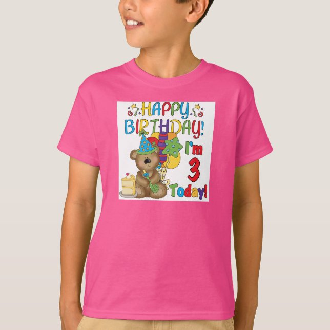 Happy Birthday Teddy Bär 3. Tshirts und Geschenke (Vorderseite)