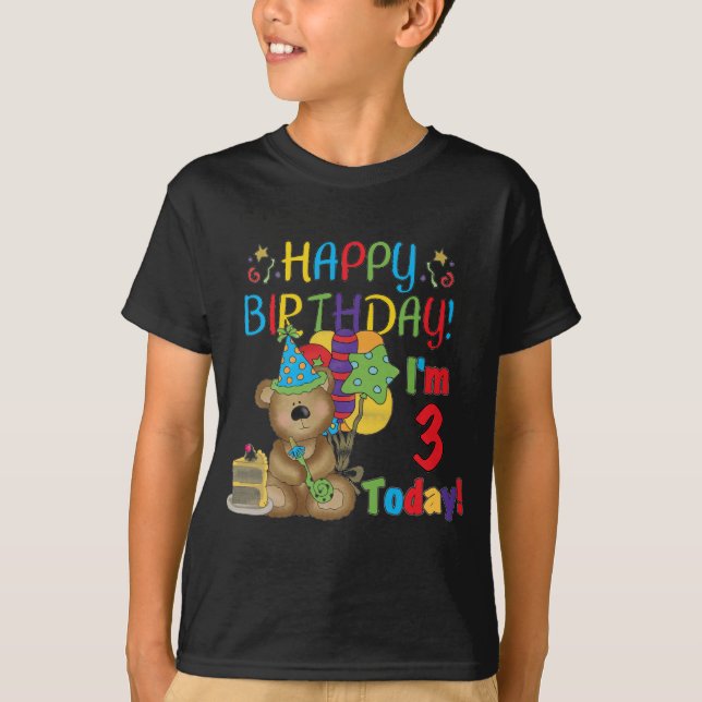 Happy Birthday Teddy Bär 3. Tshirts und Geschenke (Vorderseite)