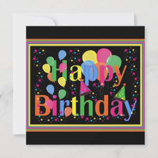 Happy Birthday TEMPLATE, anpassbar, Einladung