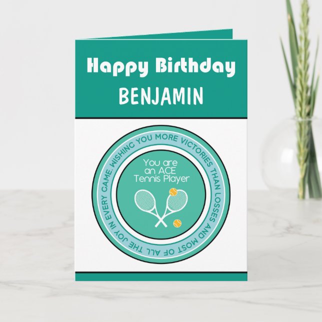 Happy Birthday 🎾 Tennis 💚 Birthday 🎉 Card Karte (Vorderseite)