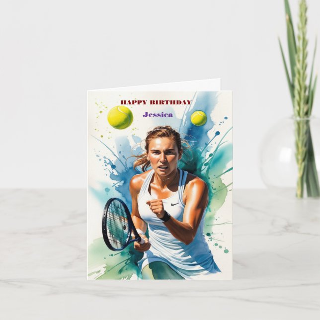 Happy Birthday Tennis Lover Card - Spaß & Sport Gr Karte (Vorderseite)