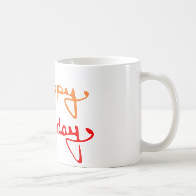 Happy Birthday Text Tasse (Rechts)