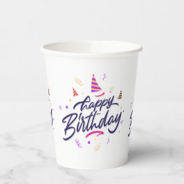 Happy Birthday Themed Paper Cups Pappbecher