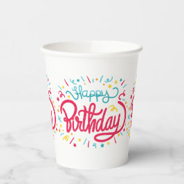 Happy Birthday Themed Paper Cups Pappbecher