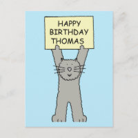 Happy Birthday Thomas Cartoon Cat