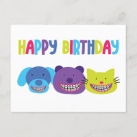 Happy Birthday Tiere in Braces Orthodontic