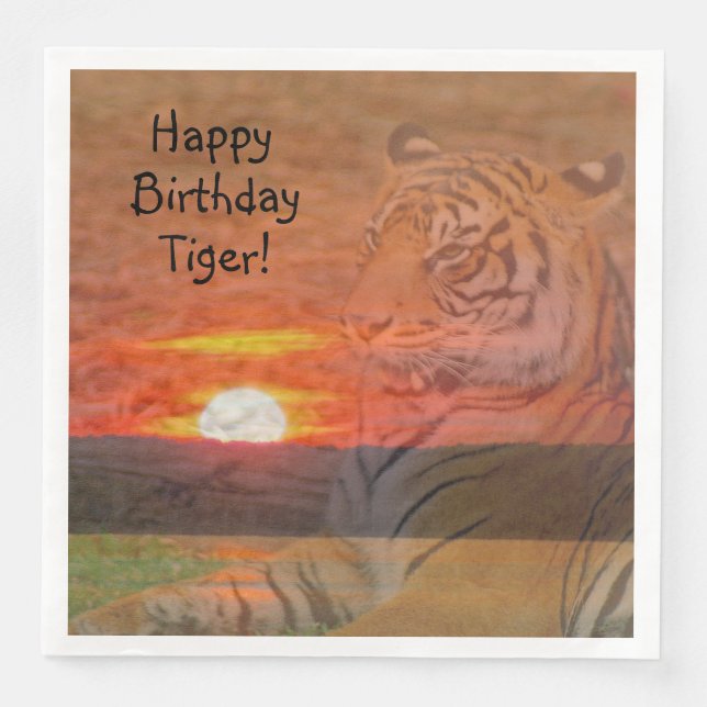 Happy Birthday Tiger Serviette (Vorderseite)