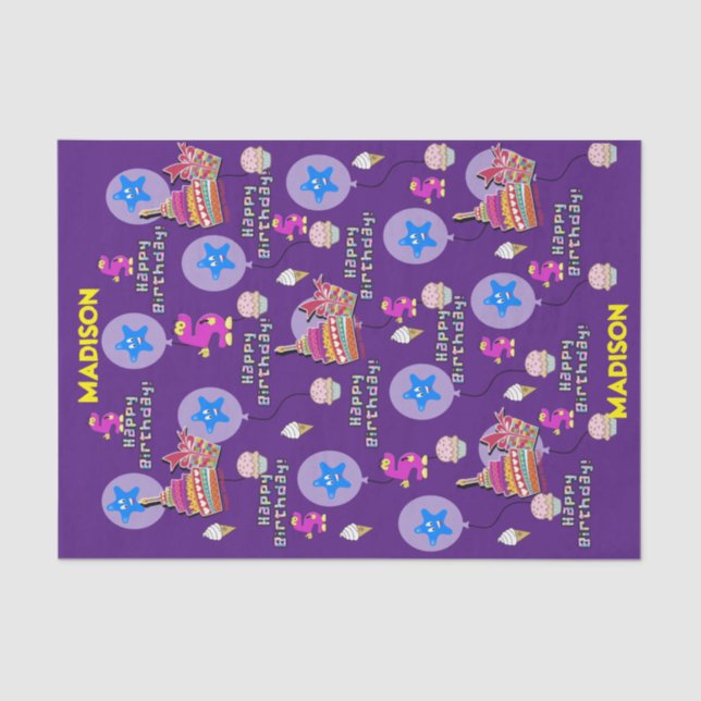 Happy Birthday Tissue #5 Happy 5. Geburtstag Seidenpapier (Vorderseite)