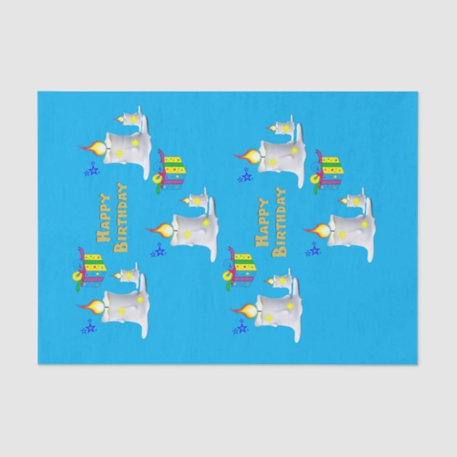 Happy Birthday Tissue Candles Seidenpapier (Vorderseite)