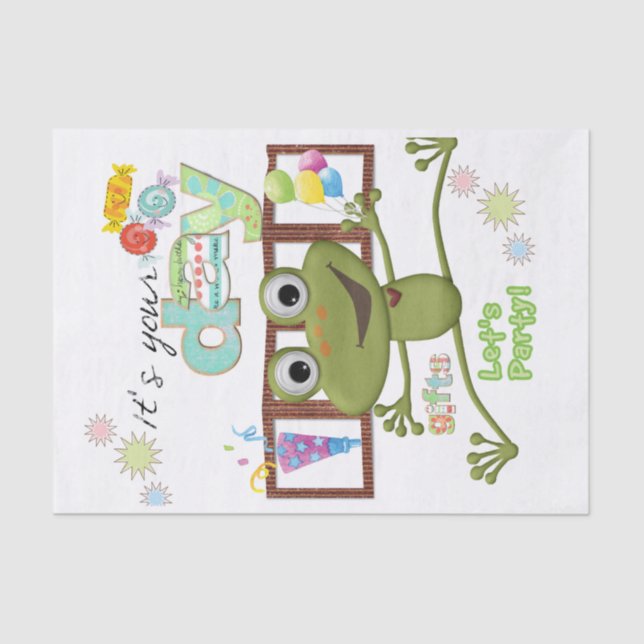 Happy Birthday Tissue Friends Family Frog Seidenpapier (Vorderseite)