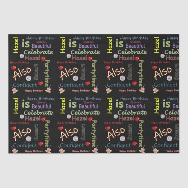 Happy Birthday Tissue Hazel Seidenpapier (Vorderseite)