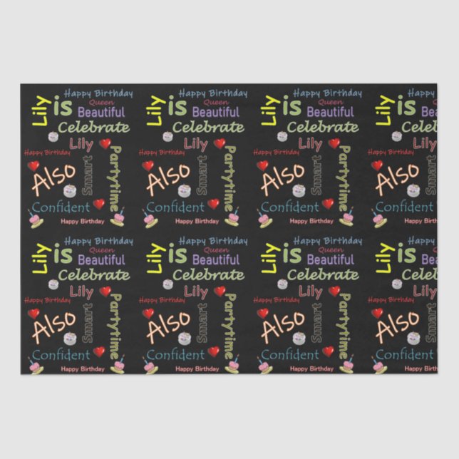 Happy Birthday Tissue Lily Seidenpapier (Vorderseite)