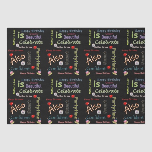 Happy Birthday Tissue Mother in Law Seidenpapier (Vorderseite)