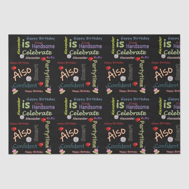 Happy Birthday Tissue Paper Alexander Seidenpapier (Vorderseite)