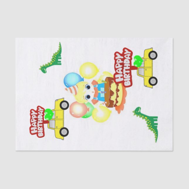 Happy Birthday Tissue Paper Alligator Seidenpapier (Vorderseite)